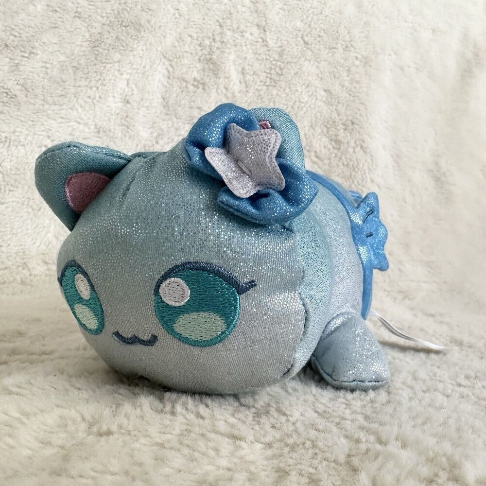 Aphmau Meemeows Blue Mermaid Cat 6” Plush Sparkle Shiny Mystery Box Toy